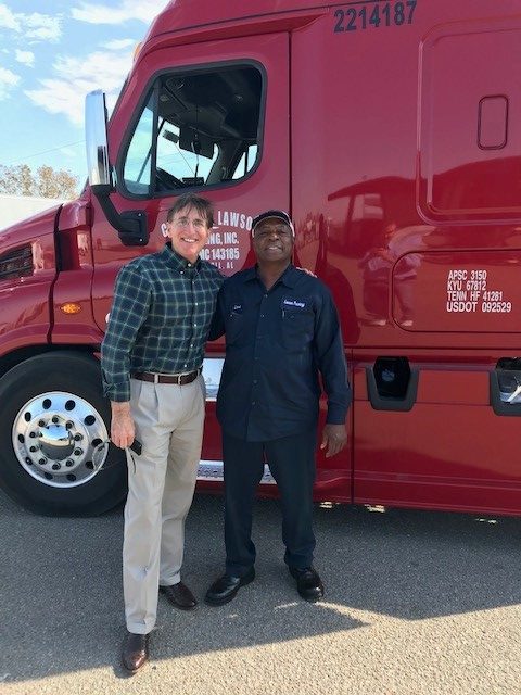 Bruce Blaise (left) with Love McQueen during recent terminal visit in Hope Hull, AL.